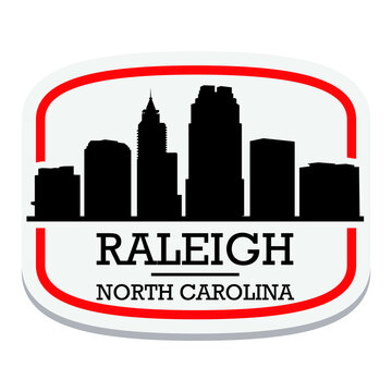 Raleigh North Carolina Label Stamp Icon Skyline City Design Tourism.