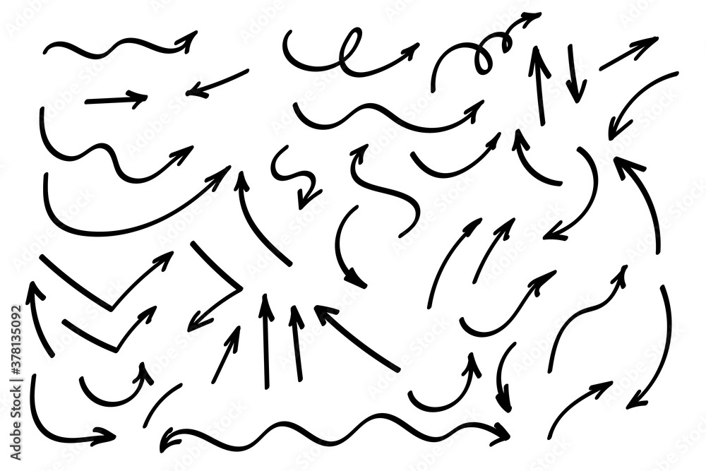 Poster doodle symbols. pointer icons. pointer graphic symbols.