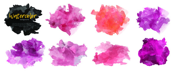 Vector watercolor background. Real watercolor texture. Watercolor splashes and dots texture. Artistic hand drawn background.