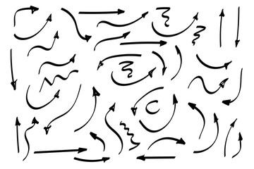 Doodle symbols. Pointer icons. Pointer graphic symbols.