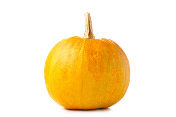Fresh orange pumpkin isolated on white background