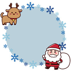 雪の結晶とクリスマスフレーム