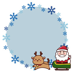 雪の結晶とクリスマスフレーム