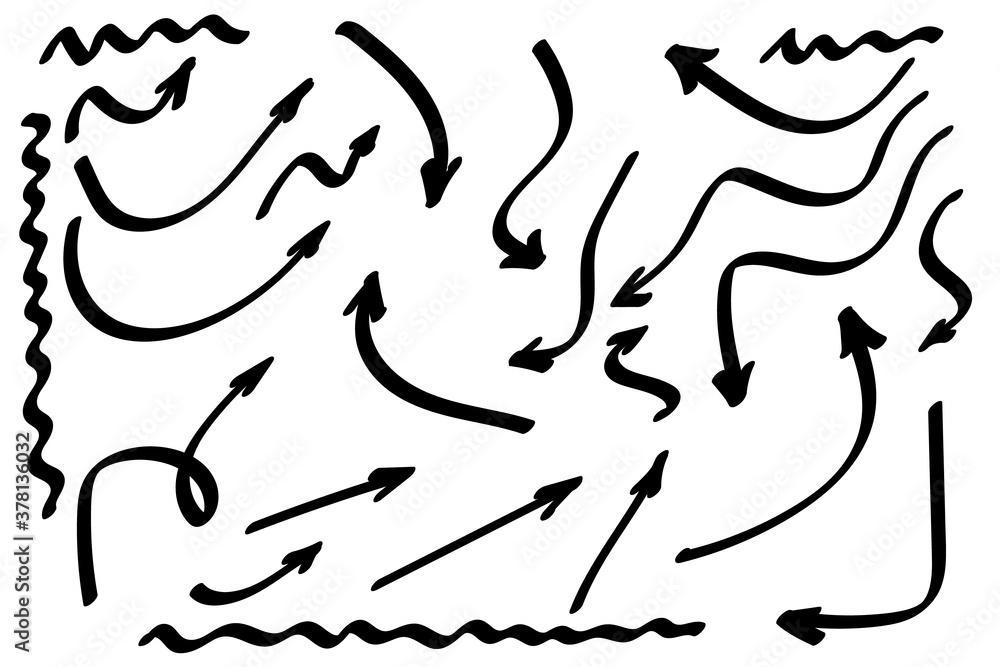 Poster doodle symbols. pointer icons. pointer graphic symbols.