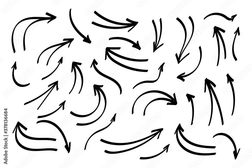 Poster doodle symbols. pointer icons. pointer graphic symbols.