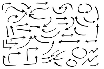 Doodle symbols. Pointer icons. Pointer graphic symbols.