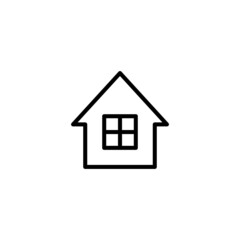 house Icon  in black line style icon, style isolated on white background