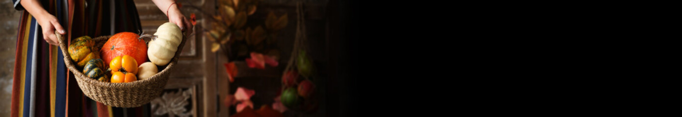  Autumn food background, still life. Pumpkins