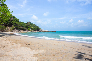 Obraz na płótnie Canvas Beach with Crystal water and Rocks beach view at Koh Samui Island Thailand