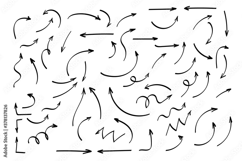 Poster doodle symbols. pointer icons. pointer graphic symbols.