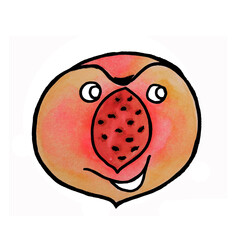 Half a peach as a character