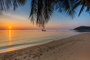 Beach with Crystal water and sunset beach view at Koh Samui Island Thailand