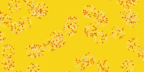 Light red, yellow vector doodle pattern with flowers.