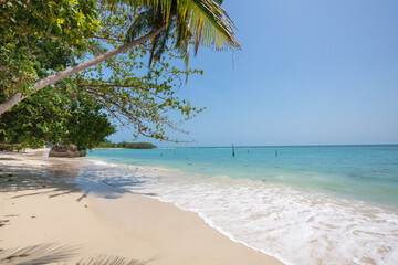Beach with Crystal water and Rocks beach view at Koh Samui Island Thailand
