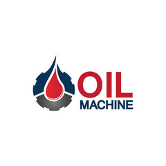 Obraz premium Oil industry vector design template,Oil Industry logo designs concept vector, Oil Gear Machine logo template symbol
