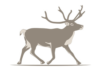 Naklejka na ściany i meble Reindeer silhouette. Two easy-to-change colors. Flat vector.