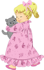 Fototapeta premium baby with a cat