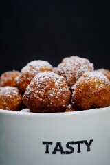 Homemade Banana fritters with leftover bananas, selective focus