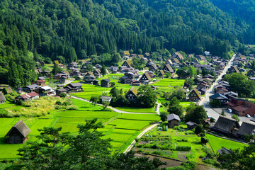 世界遺産白川郷の絶景　Superb view of Shirakawa-go, a World Heritage Site in Japan