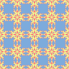 Vector decorativel seamless pattern for background and wallpaper in retro style. Vector illustration can be used for backgrounds, motifs, textile, wallpapers, fabrics, gift wrapping, templates.