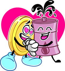 Gold vector coins character design