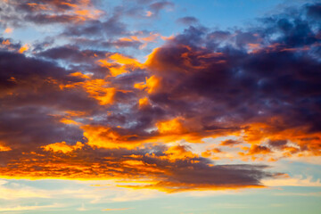 Bright sunset sky as background