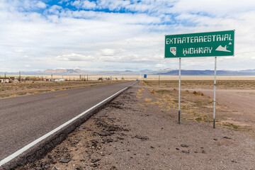 Driving North West along the Extraterrestrial Highway in to the very small town of Rachel, an area...