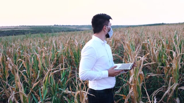 Person who checks crops during a drought, almost. The concept of culture damaged.