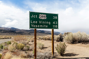 A section of Route 120 that closes for winter near Benton Crossing road is this distance road sign...