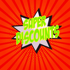  sale bubble talk in pop-art style