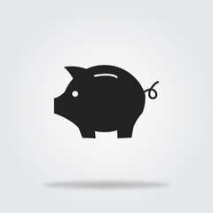 Vector Piggybank flat style icon design. Vector illustration