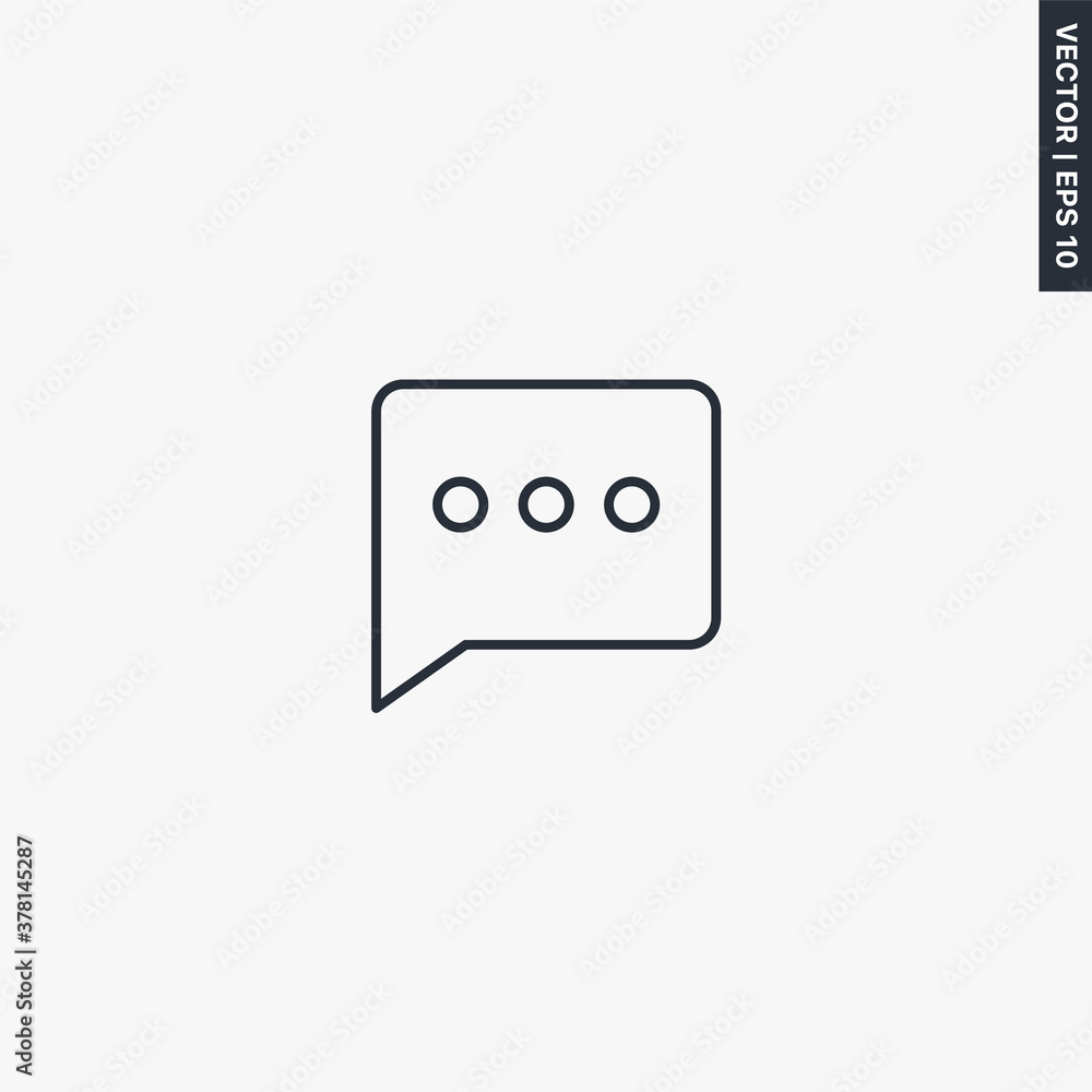 Poster print message, linear style sign for mobile concept and web design