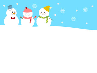 かわいい雪だるま スノーマンの素材