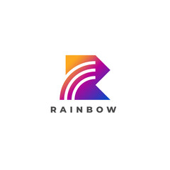 rainbow - letter r and three arcs