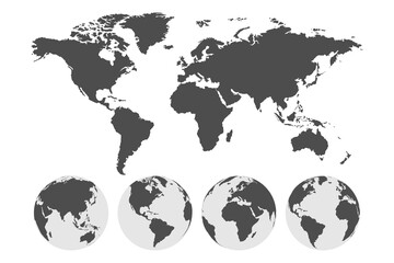 Earth globe. World map. Travel concept. Earth. Vector illustration