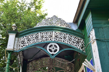 Cast lattice of the 18th century, using ancient ornaments of the indigenous inhabitants of the...