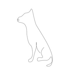 Dog silhouette on white background. Vector illustration