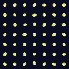 Golden beads on a dark background. 