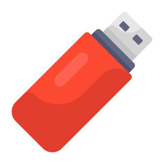
An electronic flash drive icon in modern flat style 
