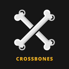 Bones Halloween Icon Filled Line Style. Bone Vector Logo Illustration. Crossbones Symbol Icon Halloween Celebration