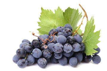 Grapes on a white background
