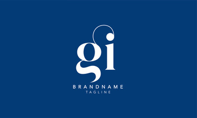 Alphabet letters Initials Monogram logo GI, IG, G and I - obrazy, fototapety, plakaty