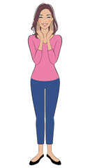 Fototapeta premium A happy woman with brown skin smiling