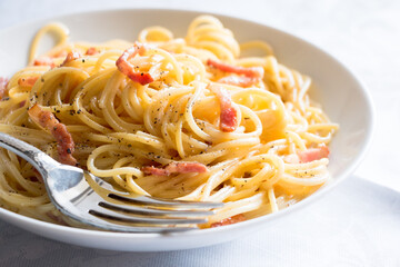 Delicious spaghetti carbonara