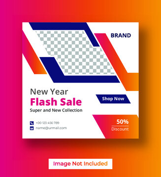 New year social media instagram post or banner design