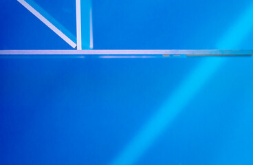 blue background with white lines with geometrical minimalism