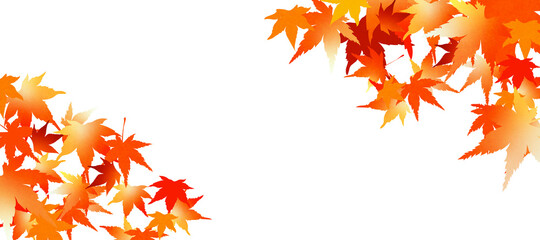 Naklejka na ściany i meble 紅葉をデザインした秋のイメージの背景素材
