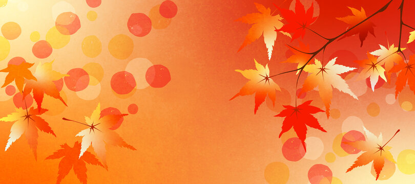 紅葉をデザインした秋のイメージの背景素材