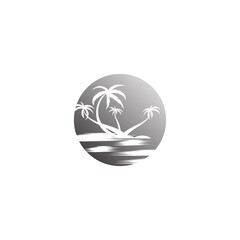 Palm tree summer logo template