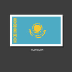 Kazakhstan flag Vector Square Icon